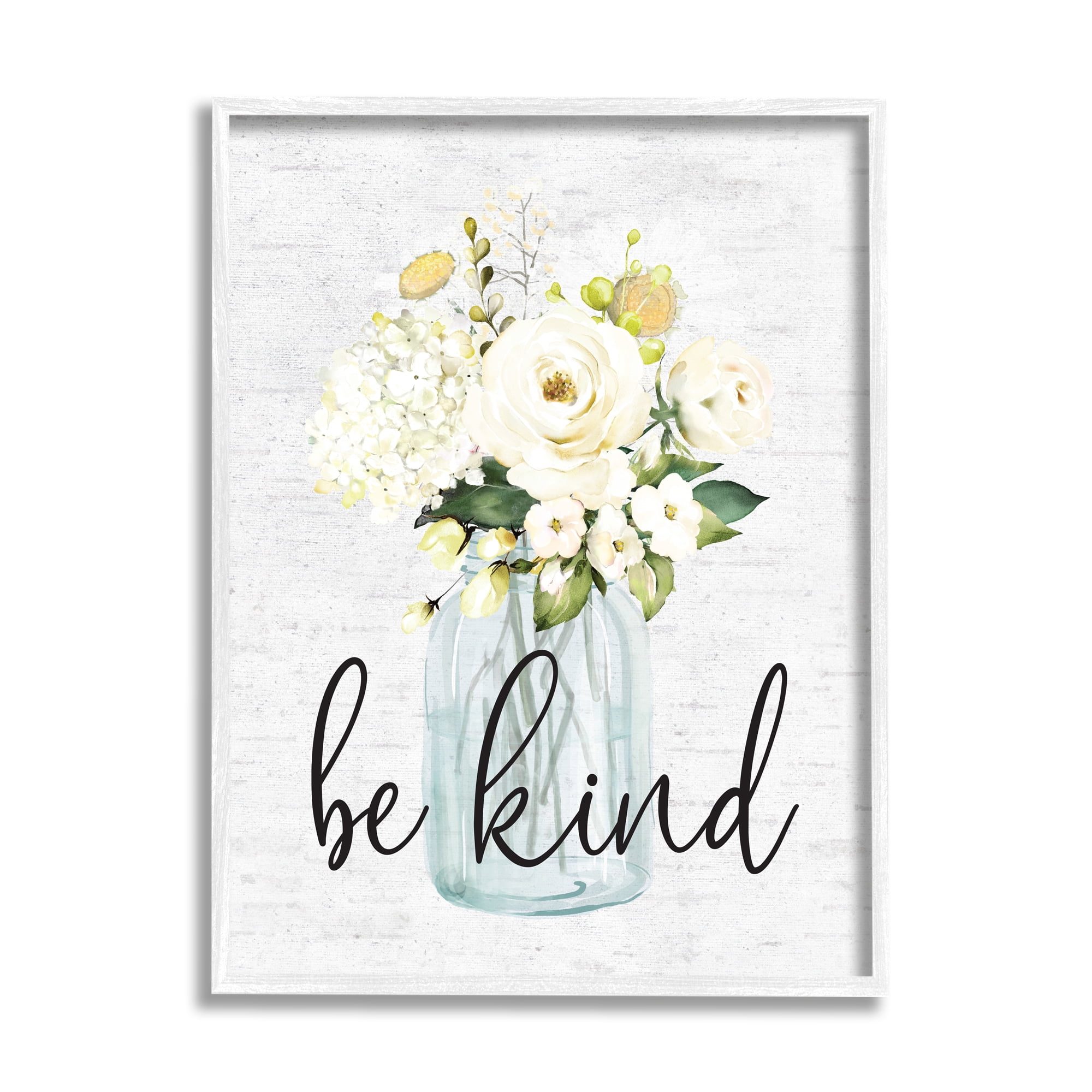 Stupell Industries Be Kind Soft Spring Bouquet Positivity Sentiment, 16 x 20,Design by Lettered and Lined