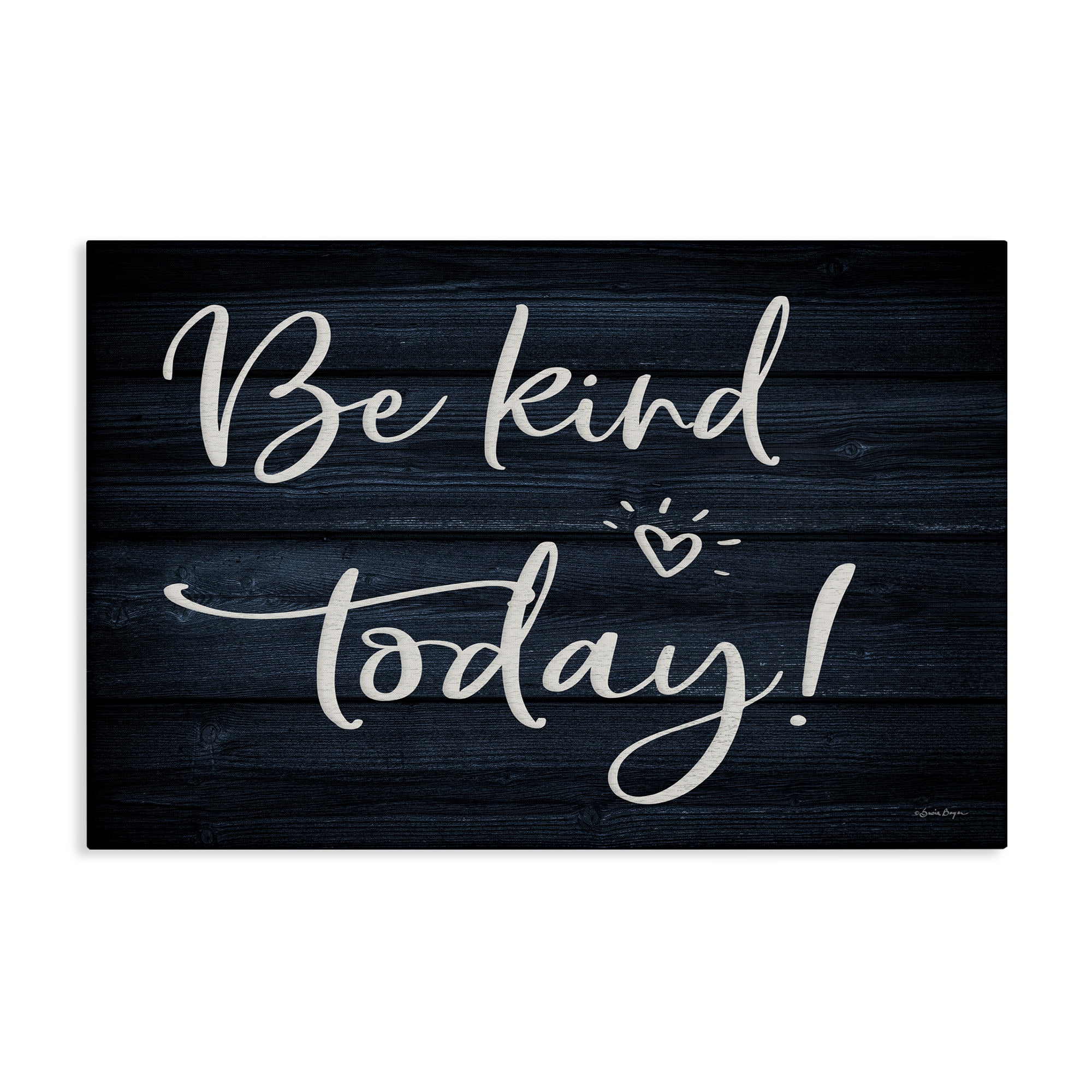 Stupell Industries Be Kind Today Text & Numbers Painting Wrapped Canvas Art Print Wall Art, 36 x 24
