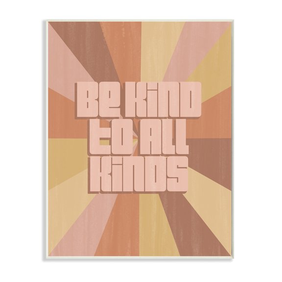 Stupell Industries Be Kind to All Phrase Neutral Tone Rainbow Stripes,10 x 15,Designed by Grace Popp