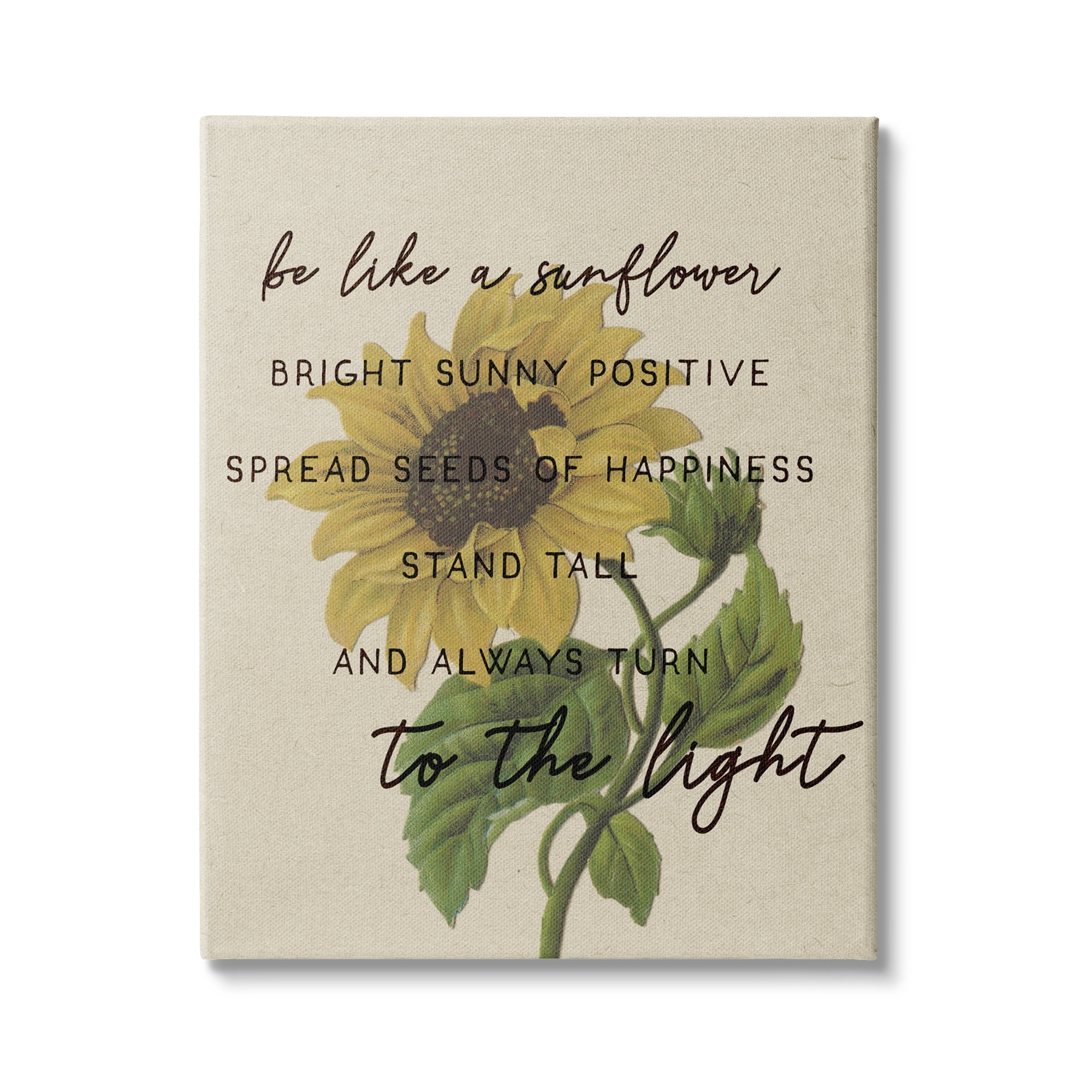 Stupell Industries Be Like A Sunflower Motivational Phrase Vintage Floral, 16 x 20,Design by Daphne Polselli