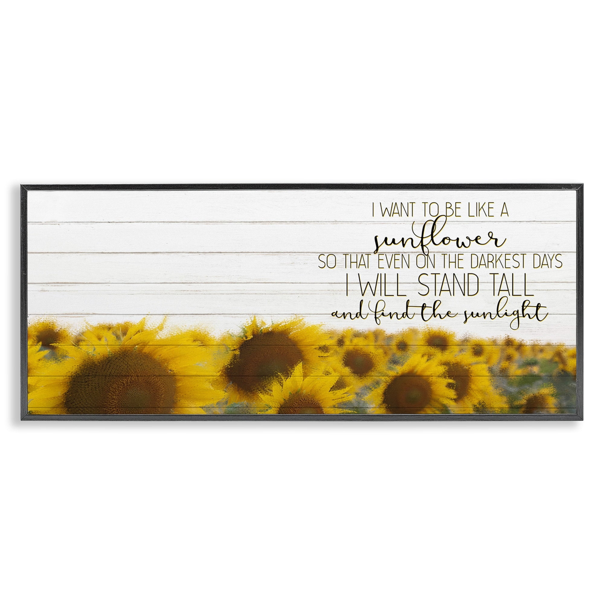 Stupell Industries Be Like A Sunflower Wood Texture Inspiring Word Design, 13 x 30,Design by Kimberly Allen