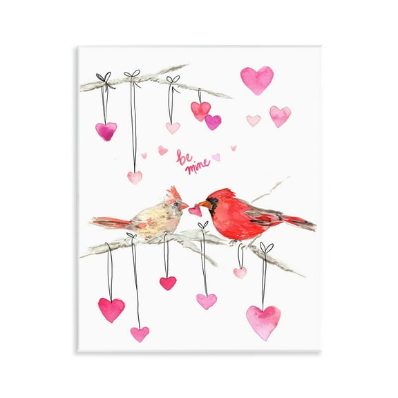 Stupell Industries Be Mine Cardinals Holiday Painting Unframed Art Print Wall Art, 11 x 14