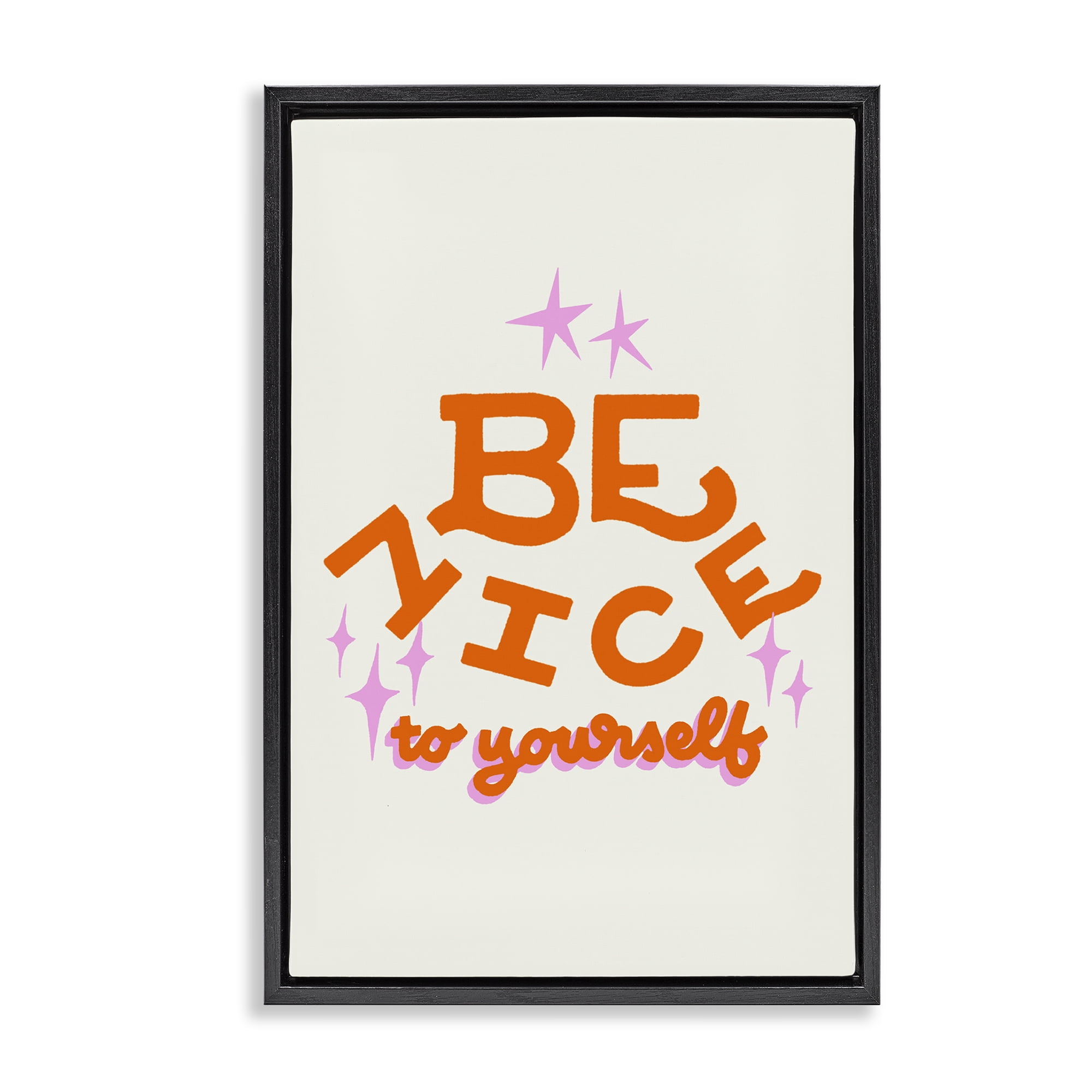 Stupell Industries Be Nice To Yourself Black Framed Floater Canvas Wall Art, design by Indira Prieto | IndySign