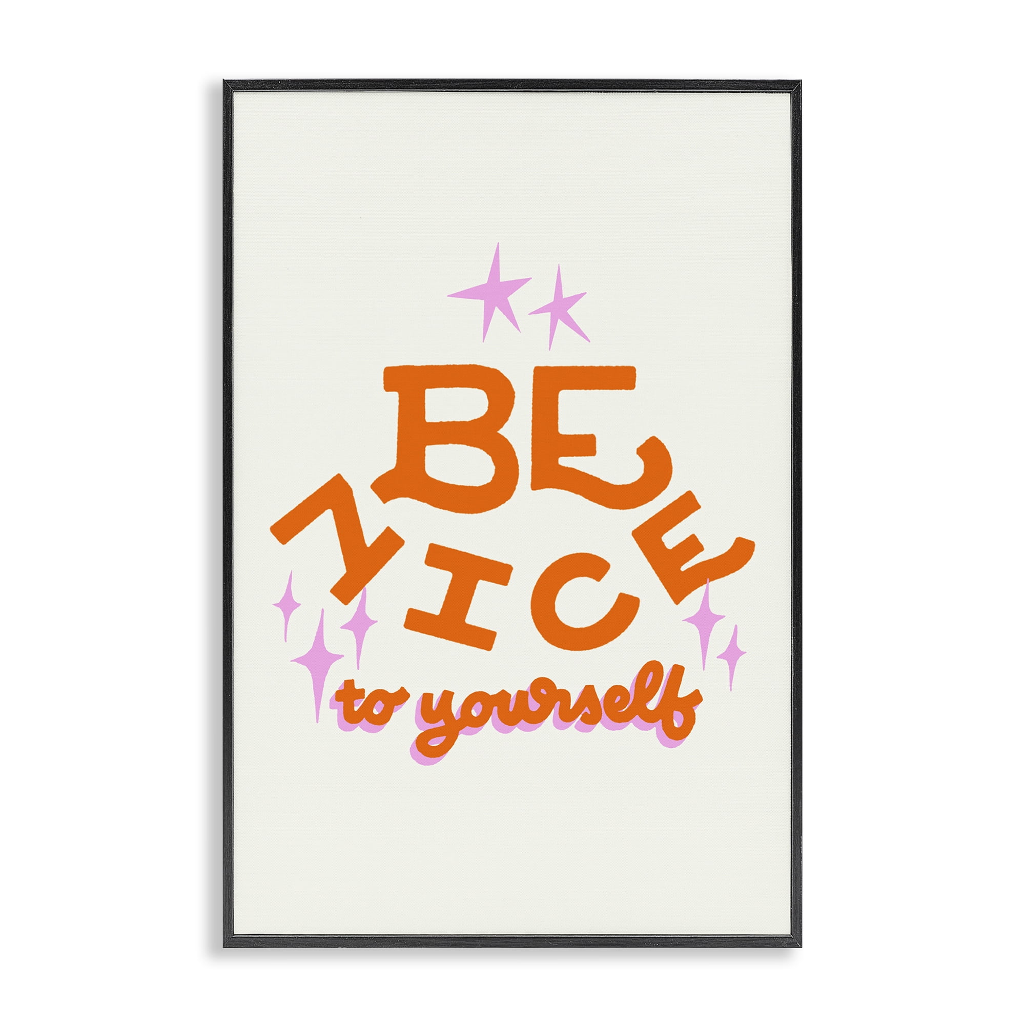 Stupell Industries Be Nice To Yourself Black Framed Giclee Art, design by Indira Prieto | IndySign