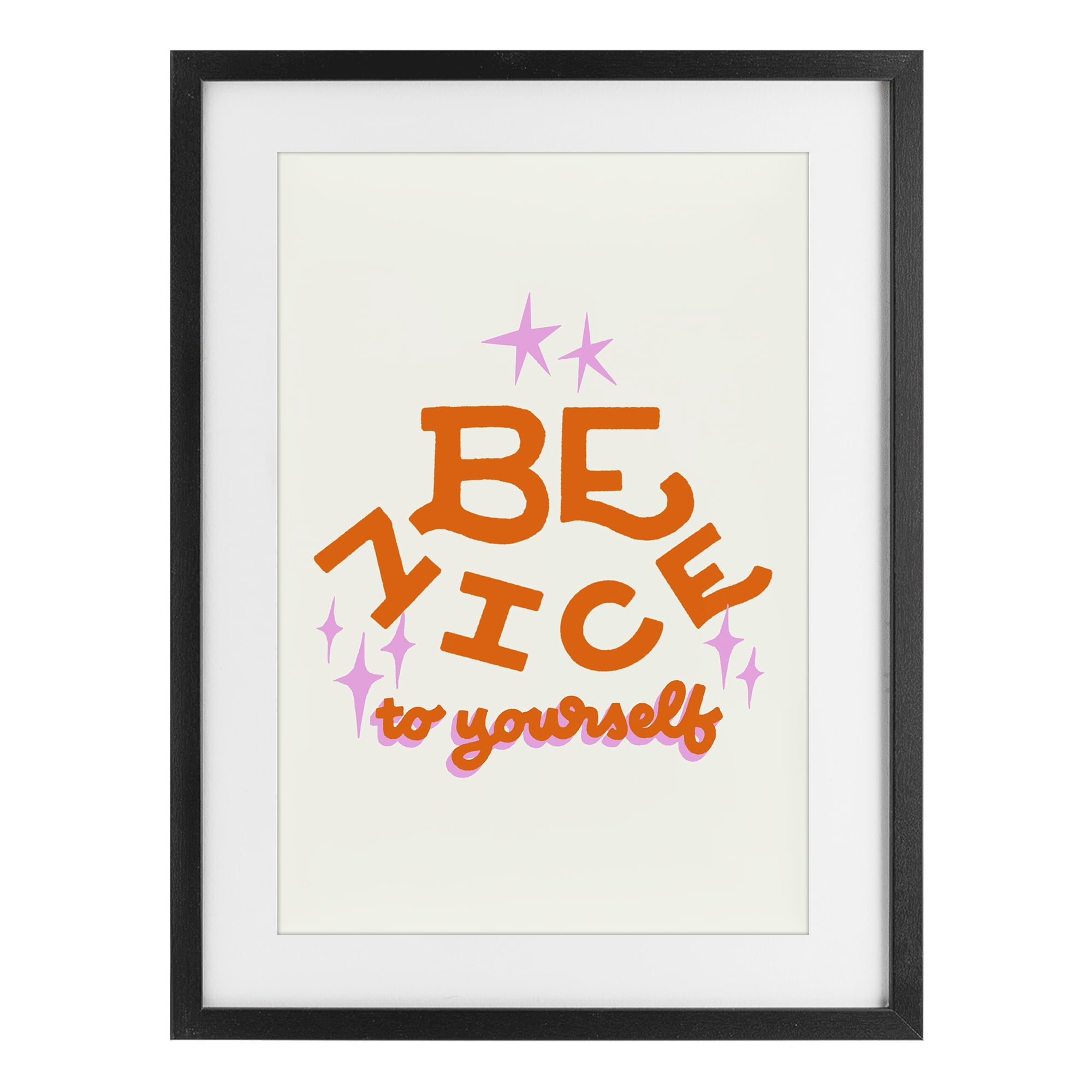Stupell Industries Be Nice To Yourself Black Framed Print Under Glass, design by Indira Prieto | IndySign