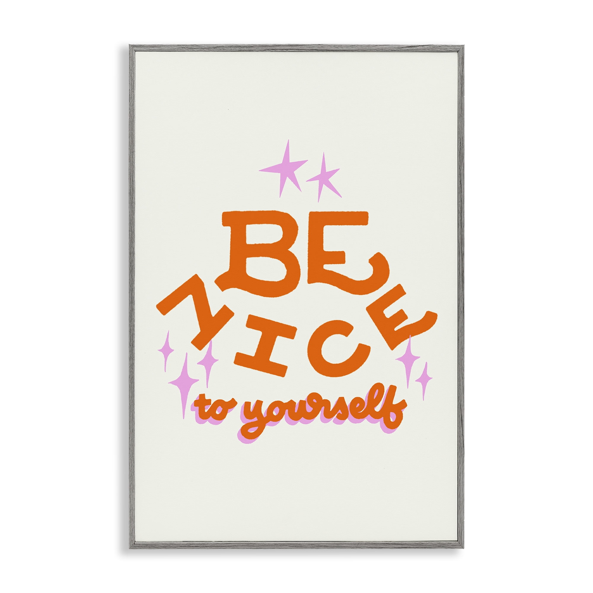 Stupell Industries Be Nice To Yourself Gray Framed Giclee Art, design by Indira Prieto | IndySign