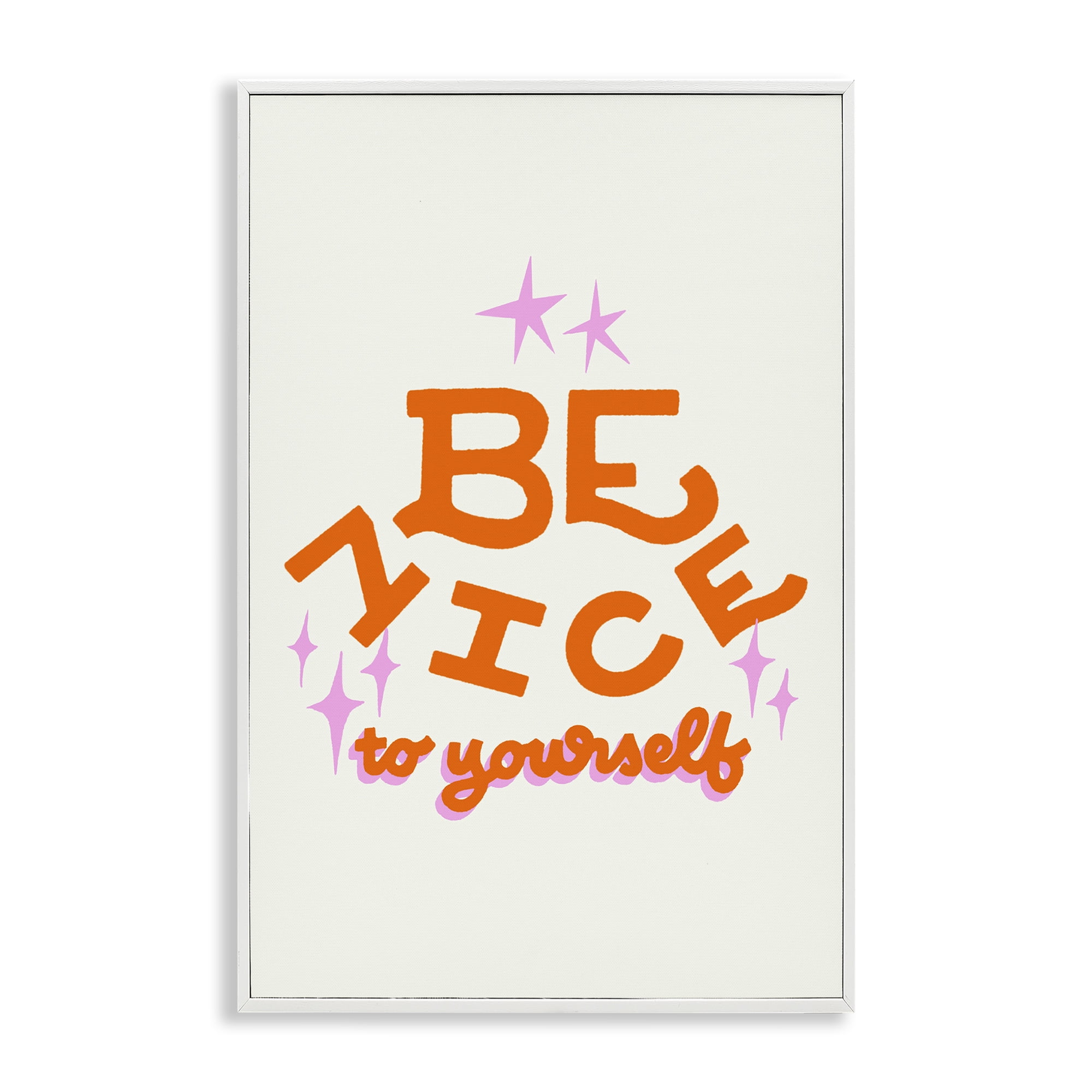 Stupell Industries Be Nice To Yourself White Framed Giclee Art, design by Indira Prieto | IndySign
