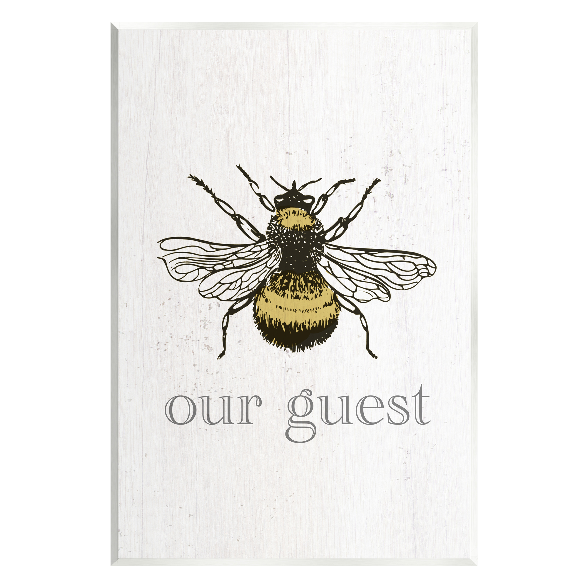 Stupell Industries Be Our Guest Bumblebee Animals & Insects Painting Unframed Art Print Wall Art, 10 x 15