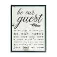 thumbnail image 1 of Stupell Industries Be Our Guest Poem Cursive Graphic Art Black Framed Art Print Wall Art, 24x30, by Daphne Polselli, 1 of 8