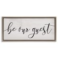 thumbnail image 1 of Stupell Industries Shabby Chic Be Our Guest Script Brown Floating Frame Canvas Art, 31 x 14, by Lil' Rue, 1 of 7