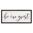 thumbnail image 1 of Stupell Industries Be Our Guest Script White Wood Look Typography, 13 x 30,Design by Daphne Polselli, 1 of 8