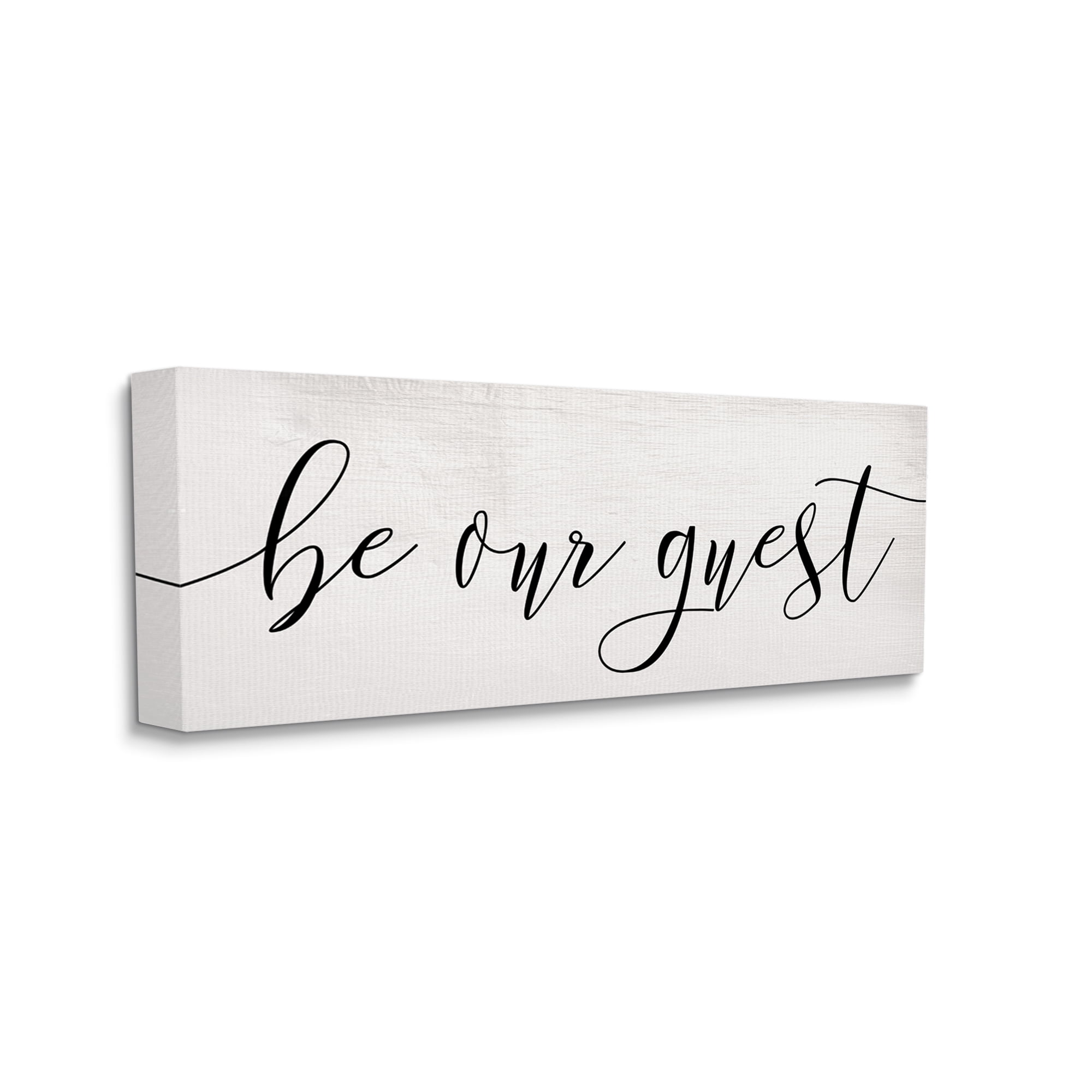 Stupell Industries Be Our Guest Script White Wood Look Typography, 17 x 40,Design by Daphne Polselli