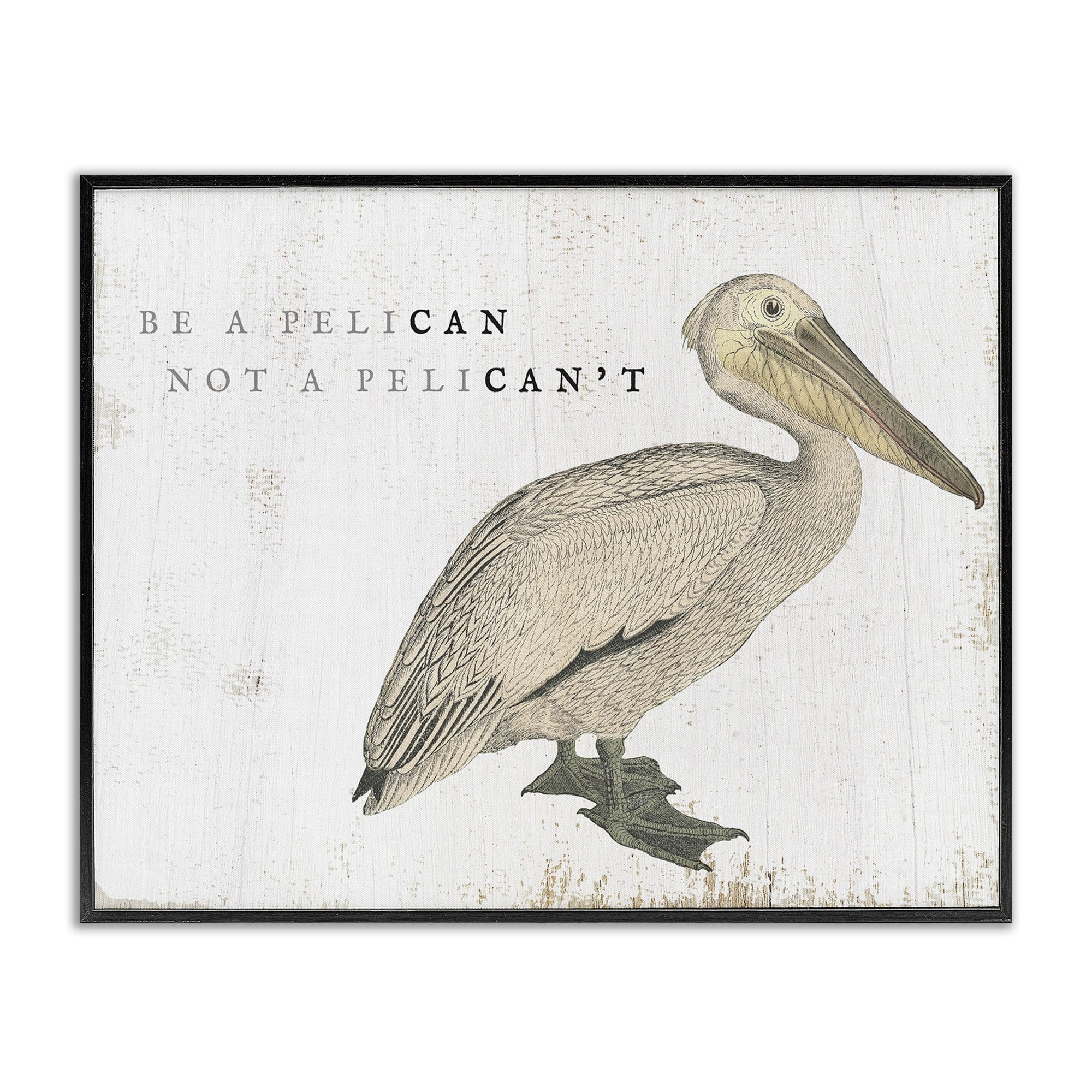 Stupell Industries Be Pelican not Pelican't Funny Beach Phrase Pun, 14 x 11,Design by Daphne Polselli
