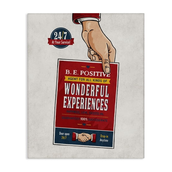 Stupell Industries Traditional Be Positive Inspirational Vintage Comic Book Design Canvas Art, 24 x 30, by Estera Kecek
