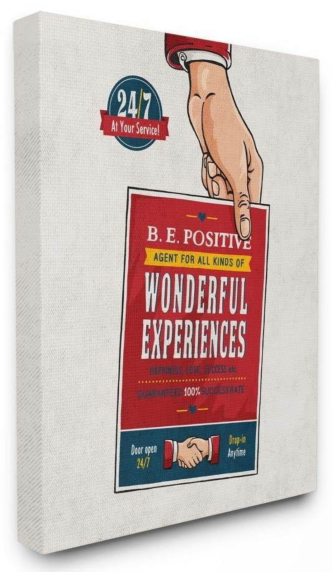 Stupell Industries Be Positive Inspirational Vintage Comic Book Design Canvas Wall Art by Ester Kay