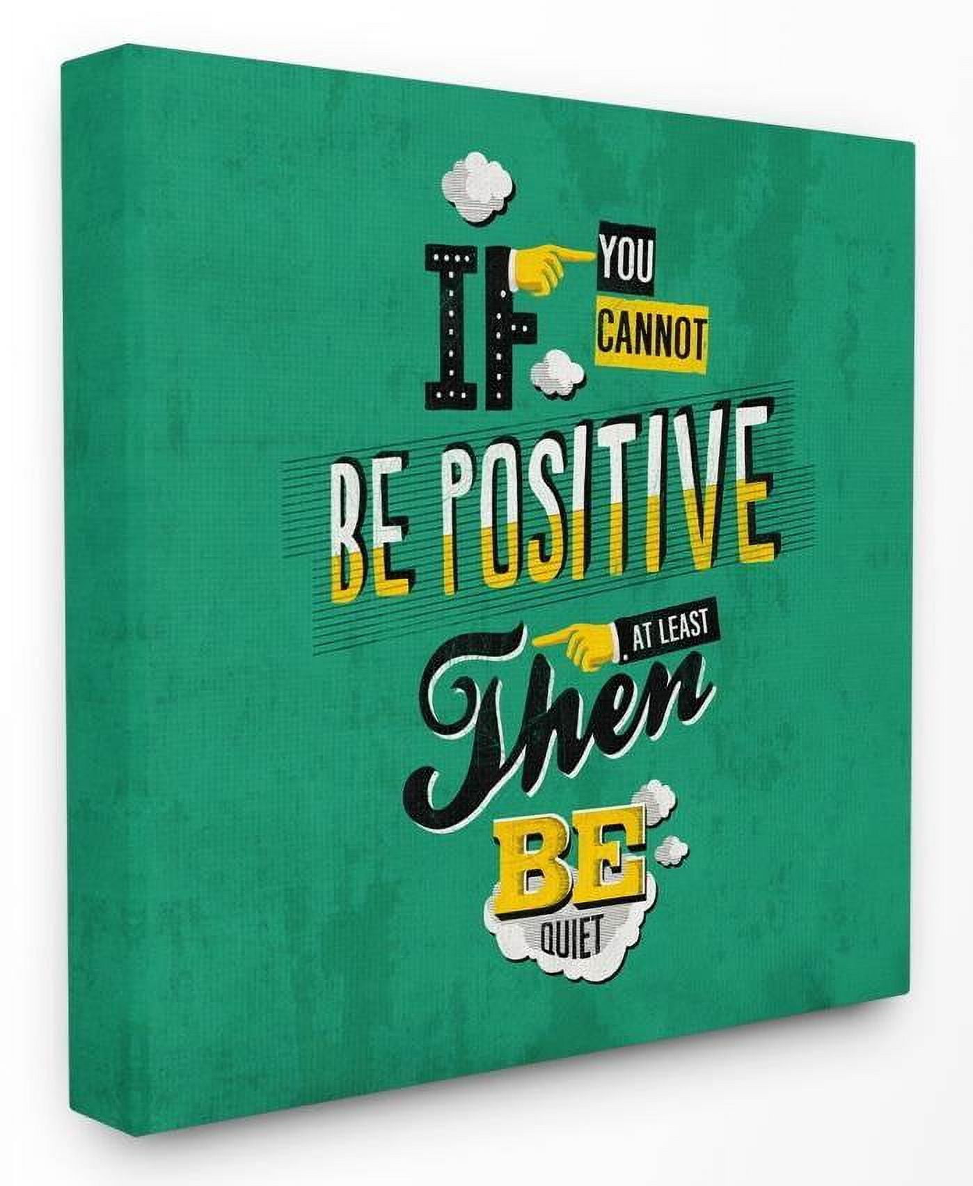 Stupell Industries Be Positive Or Quiet Vintage Comic Book Green Word Design Canvas Wall Art by Ester Kay