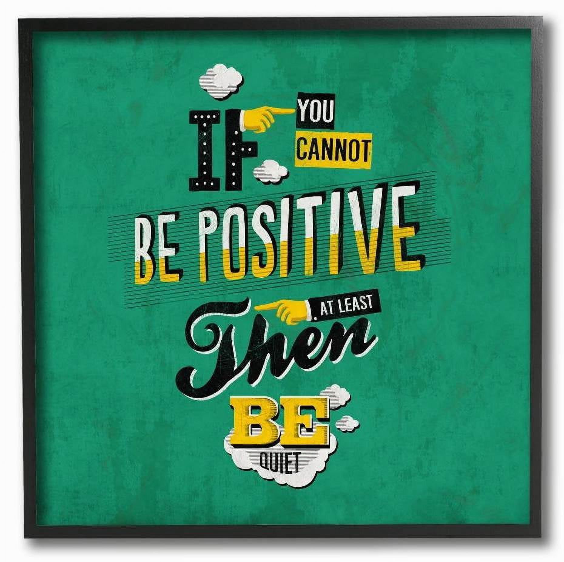 Stupell Industries Be Positive Or Quiet Vintage Comic Book Green Word Design Framed Wall Art by Ester Kay