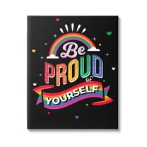 Stupell Industries Be Proud Of Yourself LGBTQ Phrase Holiday Painting Gallery Wrapped Canvas Print Wall Art