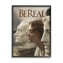 Stupell Industries Be Real Classical Sculptures Inspirational Painting Black Framed Art Print Wall Art, 11 x 14