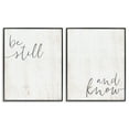 thumbnail image 1 of Stupell Industries Be Still And Know Calligraphy Inspirational Phrase,24 x 30, Design by LUX + Me Designs, 1 of 5