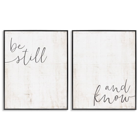 Stupell Industries Be Still And Know Calligraphy Inspirational Phrase,24 x 30, Design by LUX + Me Designs