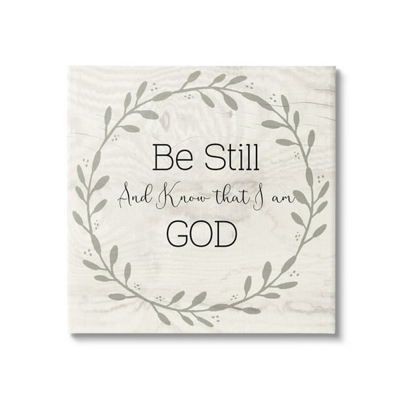 Stupell Industries Be Still And Know Sentiment Green Vine Wreathe, 24 x 24, Design by Susan Jill