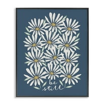 Stupell Industries Be Still Daisy Pattern Botanical & Floral Painting Black Framed Art Print Wall Art, 11 x 14