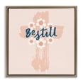 thumbnail image 1 of Stupell Industries Be Still Pastel Cross Religious Painting Brown Floater Framed Art Print Wall Art, 25 x 25, 1 of 10