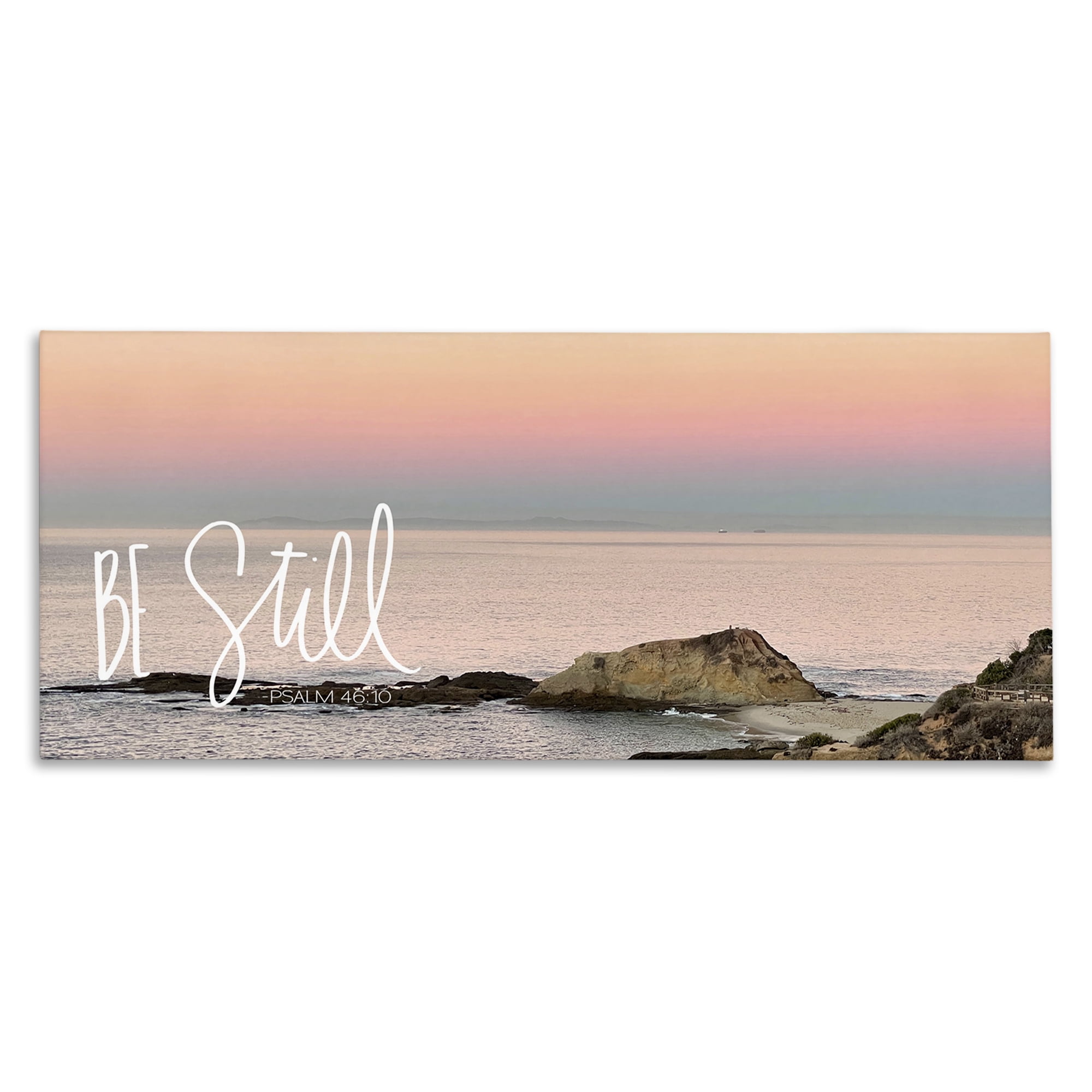 Stupell Industries Be Still Peaceful Beach Landscape Painting Gallery Wrapped Canvas Art Print Wall Art, 48 x 20