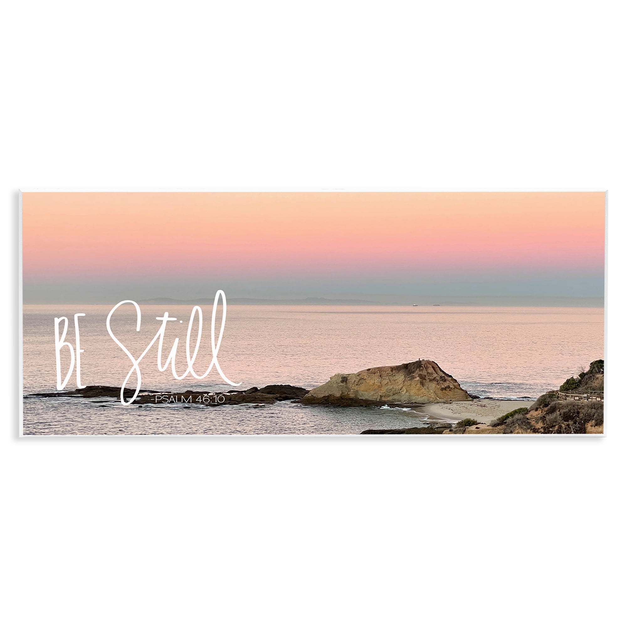 Stupell Industries Be Still Peaceful Beach Landscape Painting Unframed Art Print Wall Art, 17 x 7