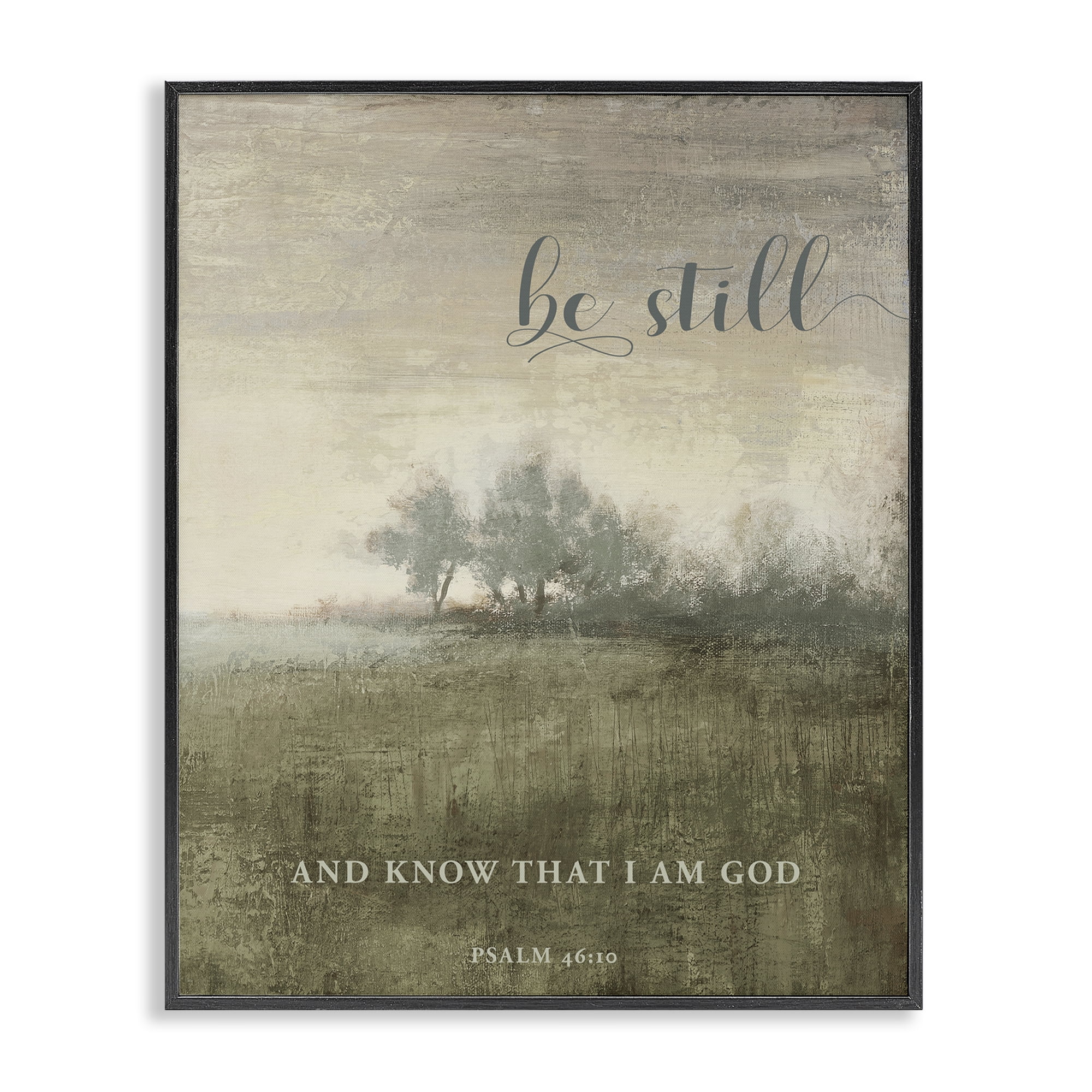 Stupell Industries Be Still Psalm 46:10 Black Framed Giclee Art, design by Michael Marcon