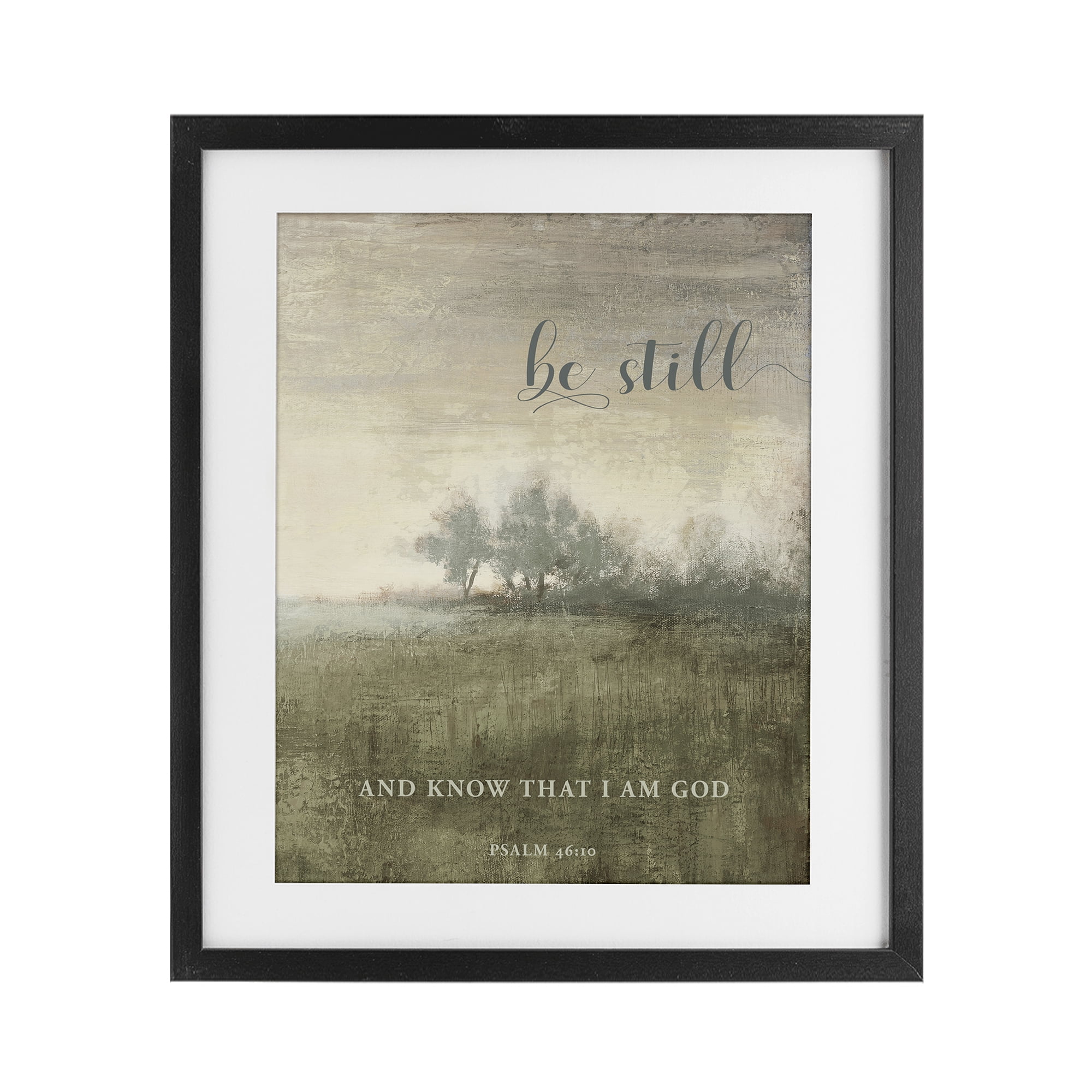 Stupell Industries Be Still Psalm 46:10 Black Framed Print Under Glass, design by Michael Marcon