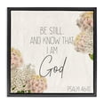 thumbnail image 1 of Stupell Industries Be Still Religious Flower Word Design Botanical & Floral Painting Black Floater Framed Canvas Art Print Wall Art, 25 x 25, 1 of 9