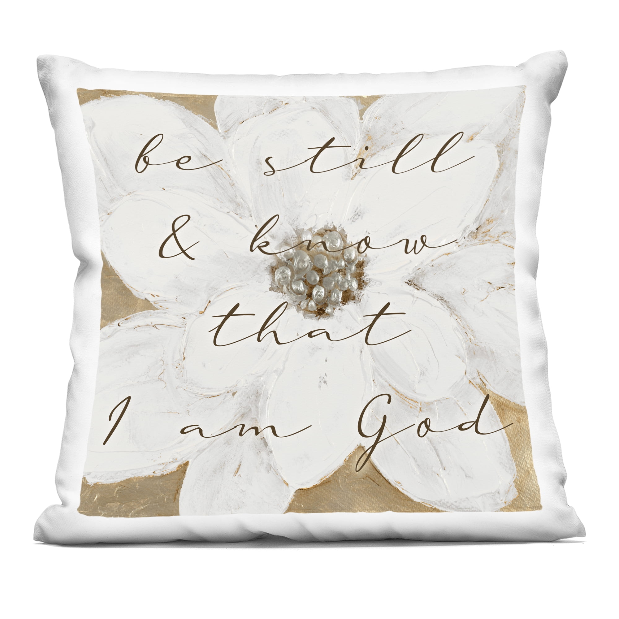 Stupell Industries Be Still Rustic Proverb Decorative Printed Throw Pillow, design by Lanie Loreth