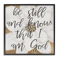 thumbnail image 1 of Stupell Industries Shabby Chic Be Still Script with Flower Black Framed Giclee Art, 17 x 17, by Lanie Loreth, 1 of 8