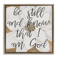 thumbnail image 1 of Stupell Industries Shabby Chic Be Still Script with Flower Brown Floating Frame Canvas Art, 18 x 18, by Lanie Loreth, 1 of 8