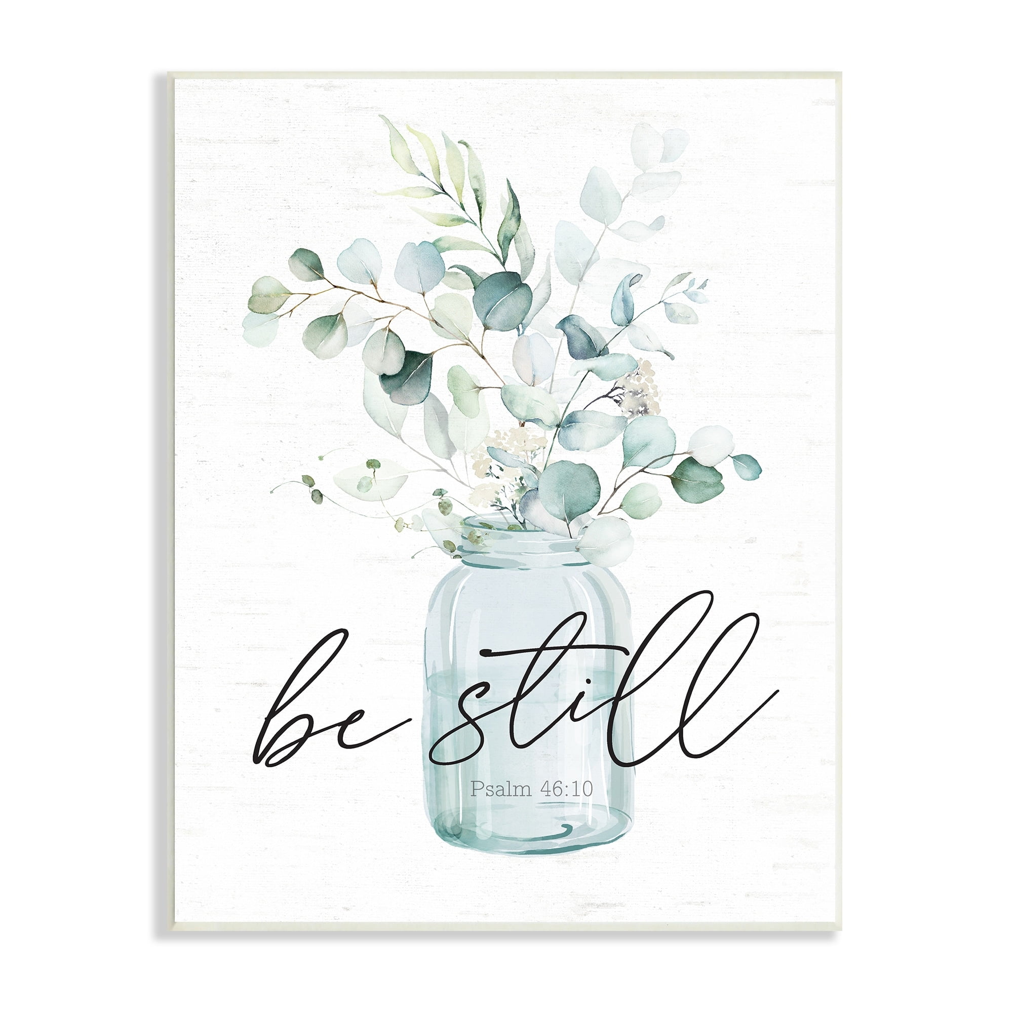 Stupell Industries Be Still Spiritual Botanical Plants Farmhouse Bouquet Graphic Art Unframed Art Print Wall Art, Design by Lettered and Lined