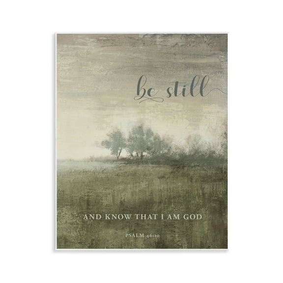 Stupell Industries Be Still over Rustic Landscape Spiritual Painting Unframed Art Print Wall Art, 11 x 14