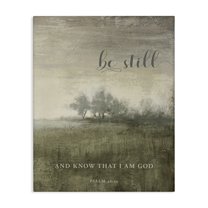 Stupell Industries Be Still over Rustic Landscape Spiritual Painting Wrapped Canvas Canvas Art Print Wall Art, 16 x 20