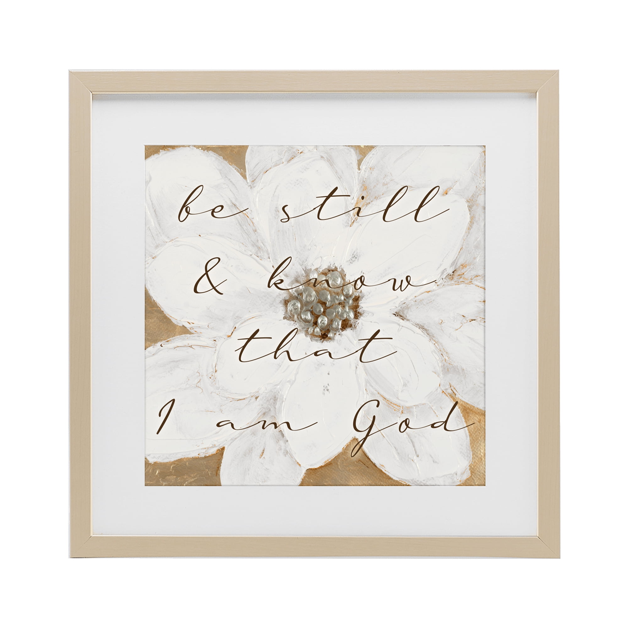 Stupell Industries Be Still with White Magnolia Birch Framed Print Under Glass, design by Lanie Loreth