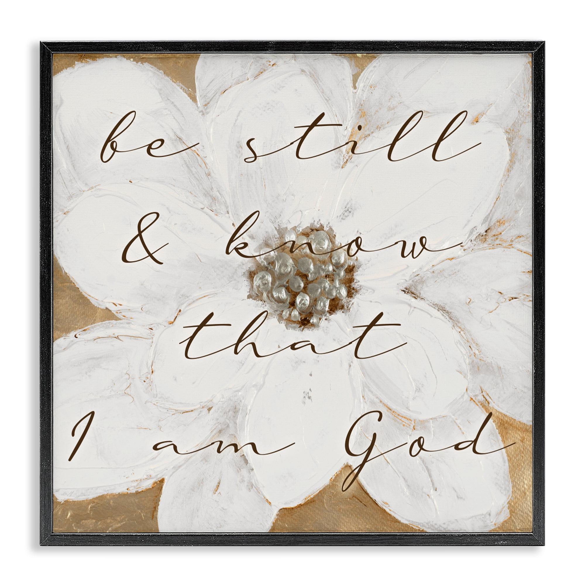 Stupell Industries Be Still with White Magnolia Black Framed Giclee Art, design by Lanie Loreth