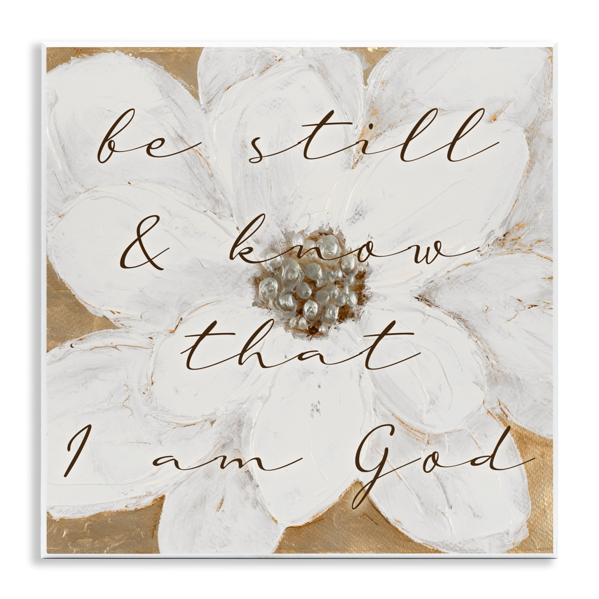 Stupell Industries Be Still with White Magnolia Wall Plaque Art, design by Lanie Loreth