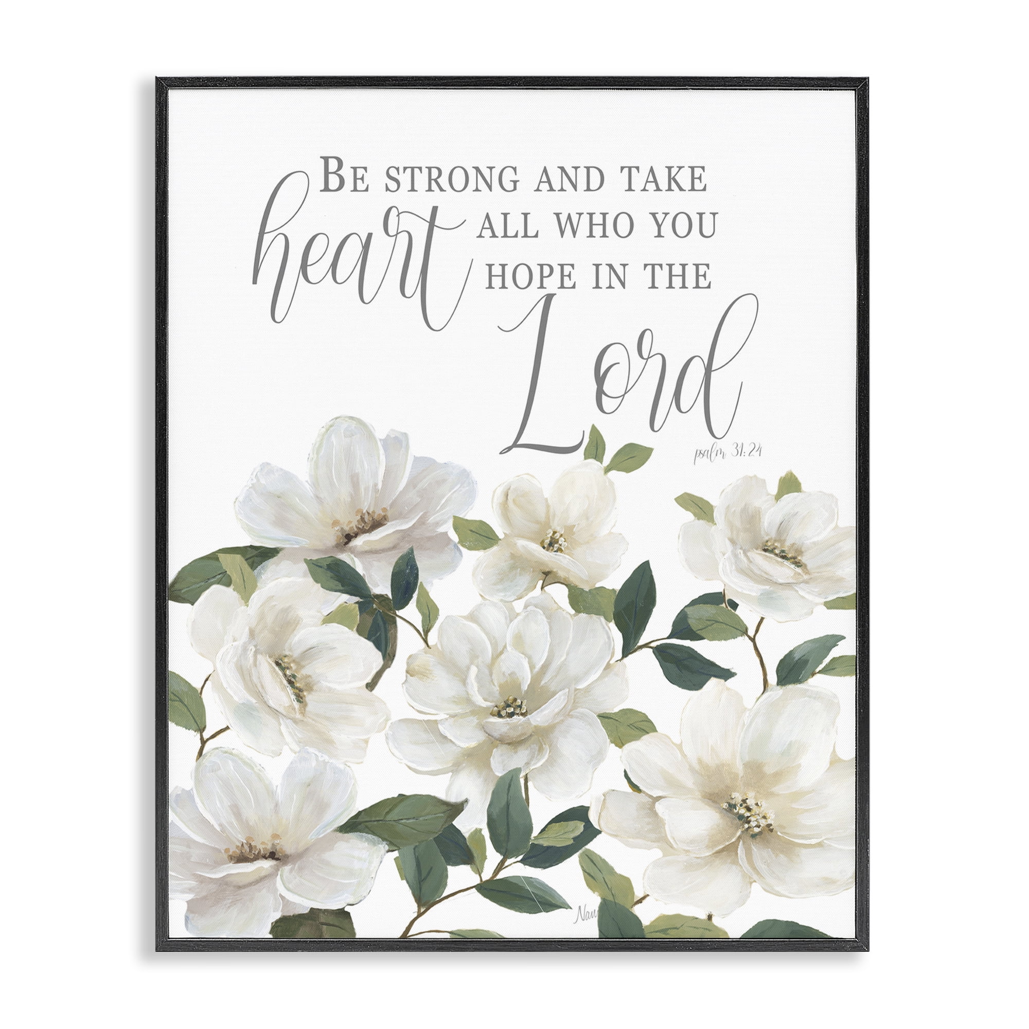 Stupell Industries Be Strong And Take Heart Black Framed Giclee Art, design by Nan