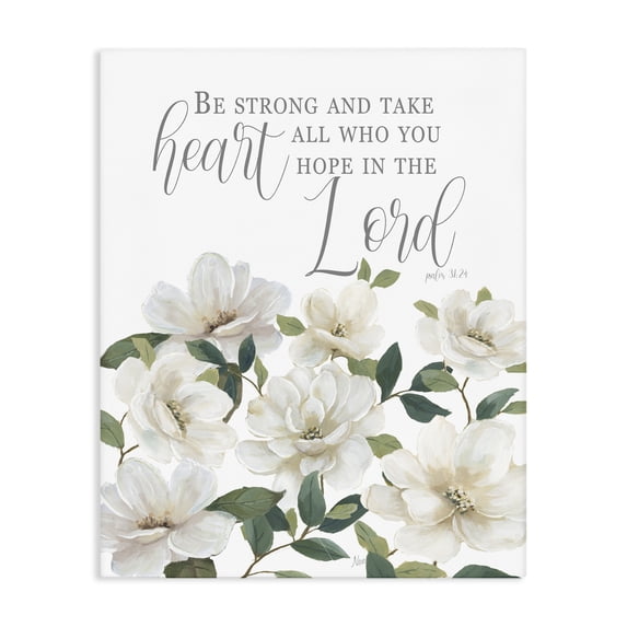 Stupell Industries Traditional Be Strong And Take Heart Canvas Art, 16 x 20, by Nan