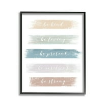 Stupell Industries Be Strong Inspirational Inspirational Painting Black Framed Art Print Wall Art, 11 x 14
