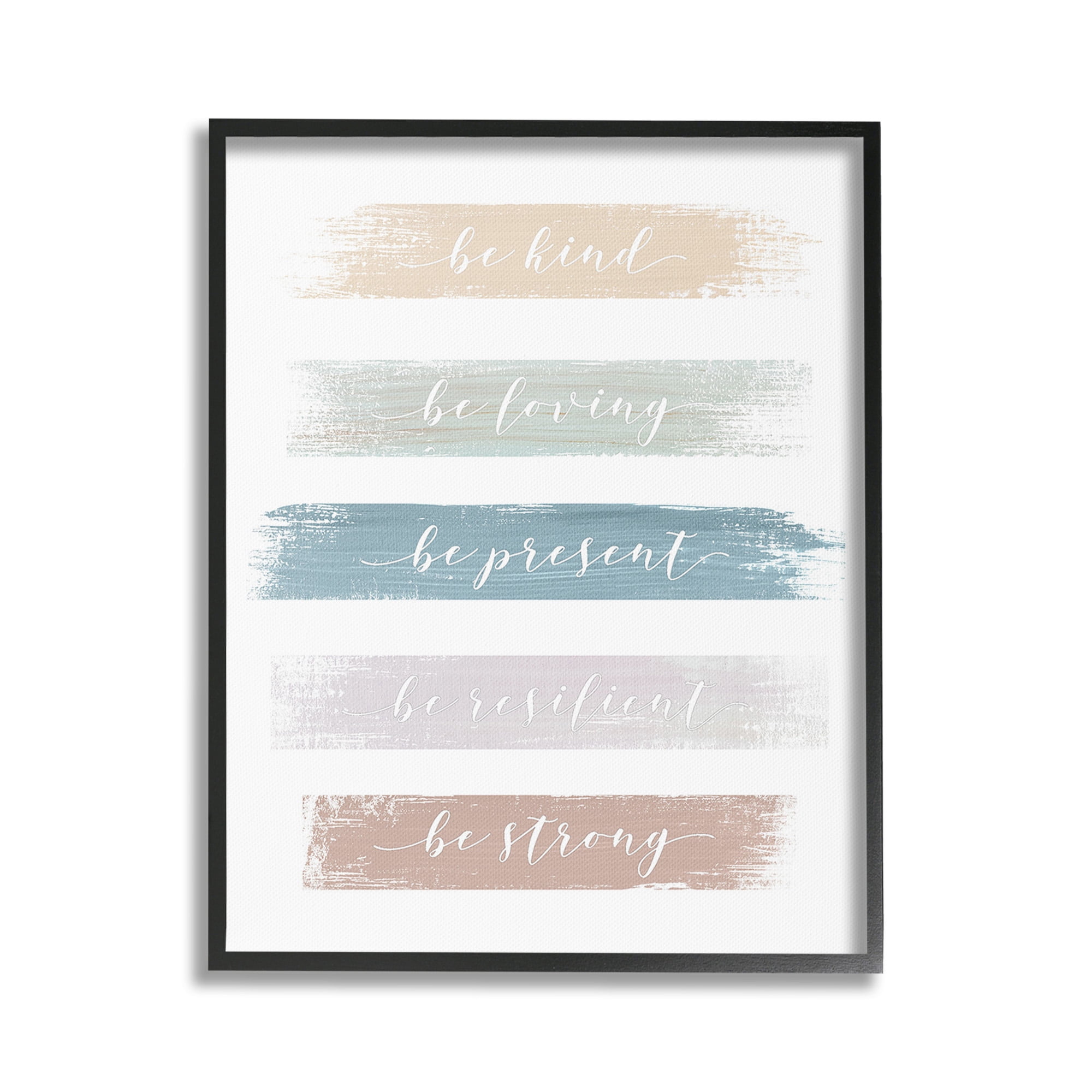 Stupell Industries Be Strong Inspirational Inspirational Painting Black Framed Art Print Wall Art, 16 x 20