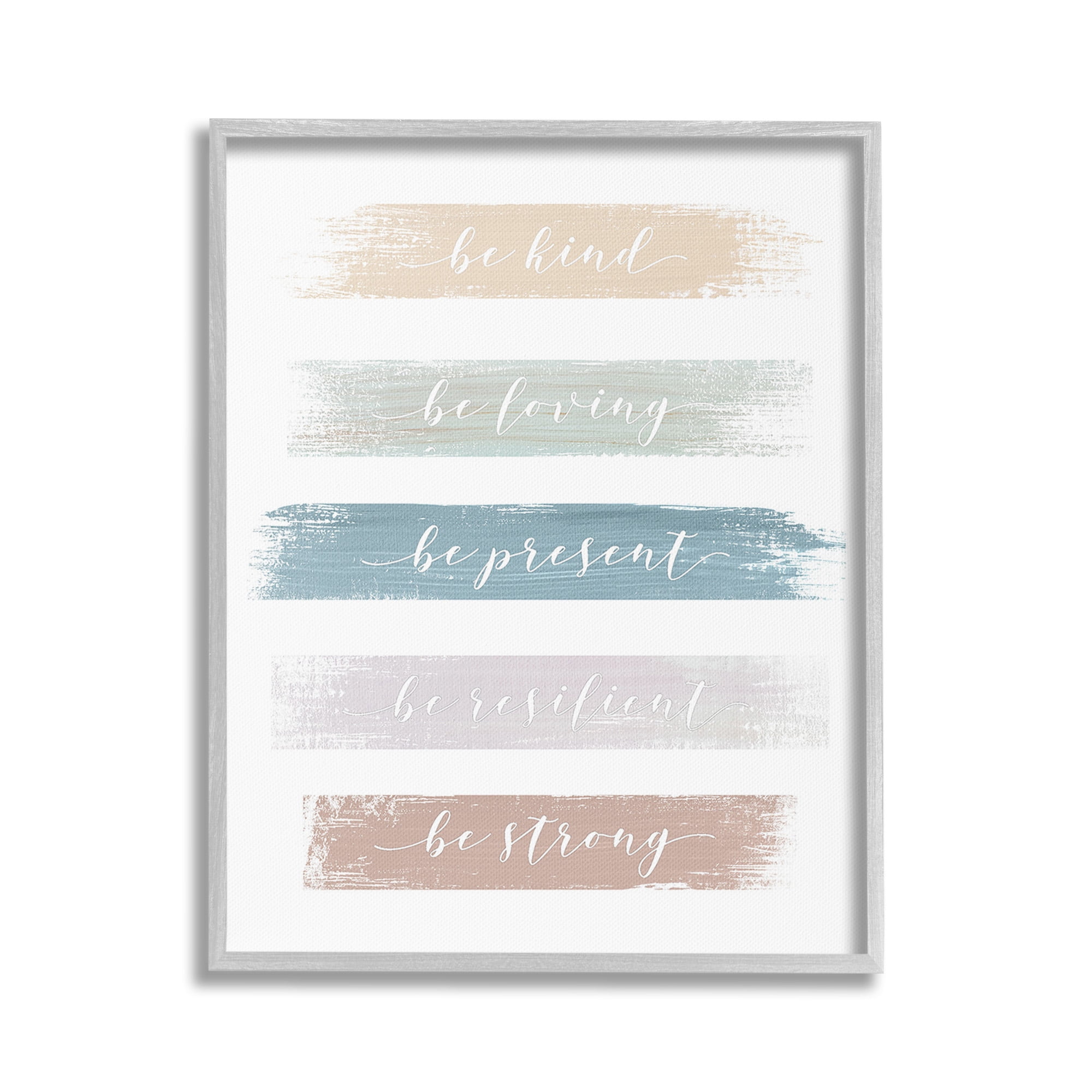 Stupell Industries Be Strong Inspirational Inspirational Painting Gray Framed Art Print Wall Art, 16 x 20