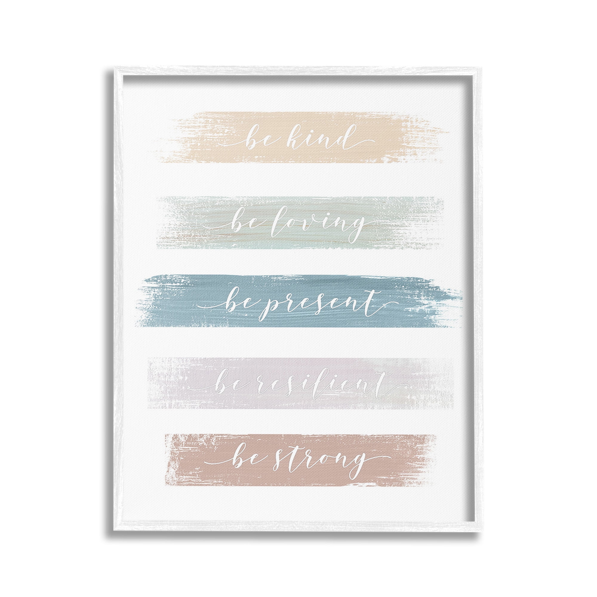 Stupell Industries Be Strong Inspirational Inspirational Painting White Framed Art Print Wall Art, 16 x 20