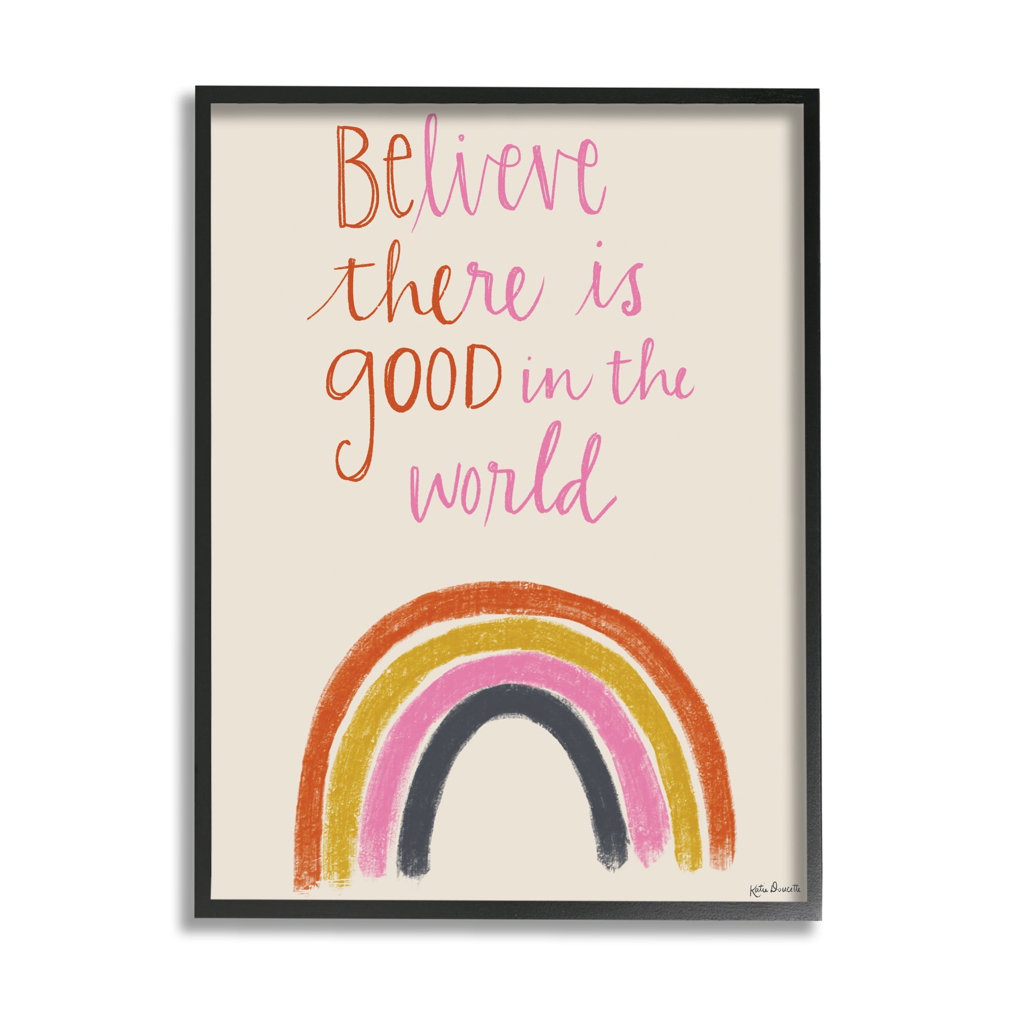 Stupell Industries Be The Good Rainbow Phrase Playful Script Typography, 16 x 20, Designed by Katie Doucette