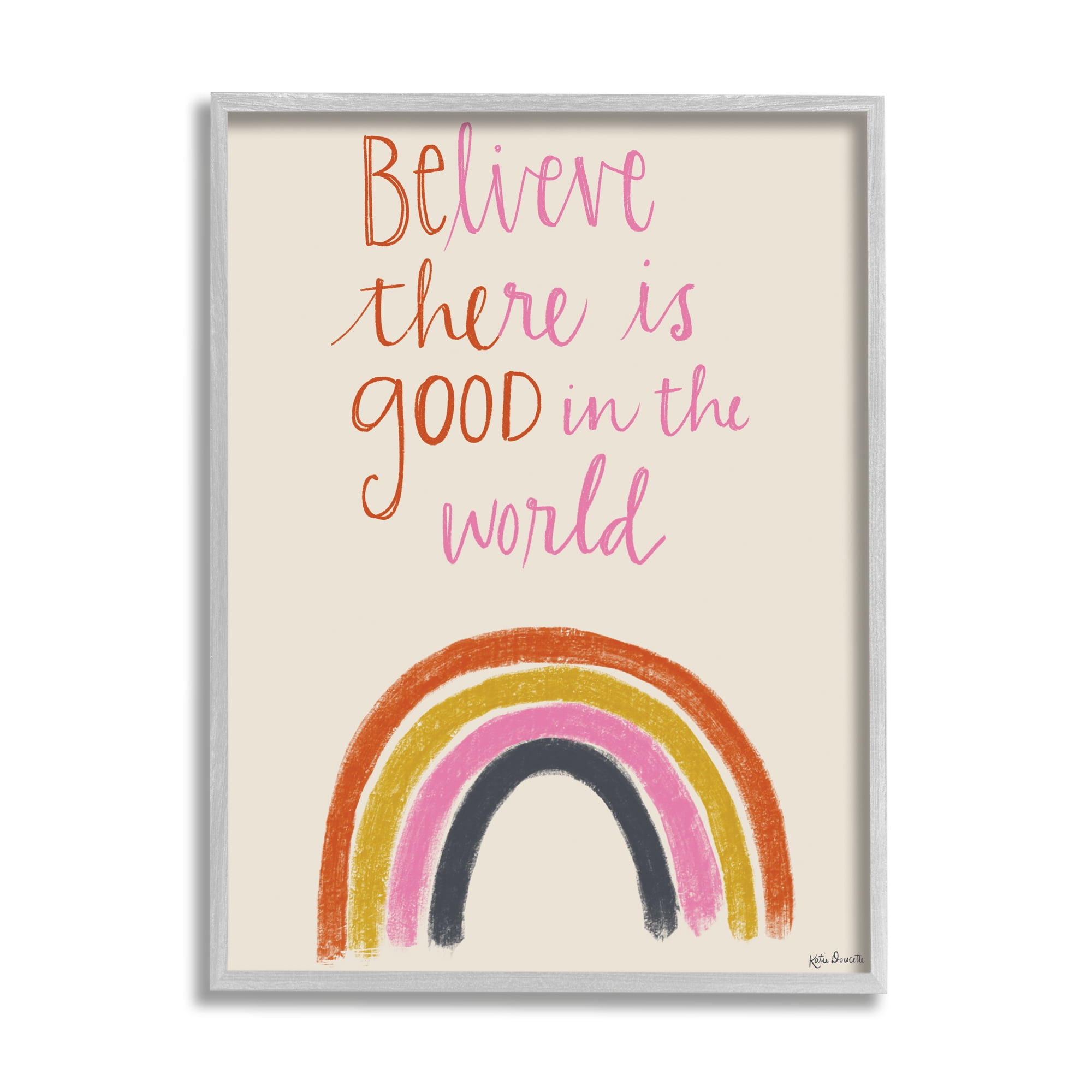 Stupell Industries Be The Good Rainbow Phrase Playful Script Typography, 24 x 30, Designed by Katie Doucette